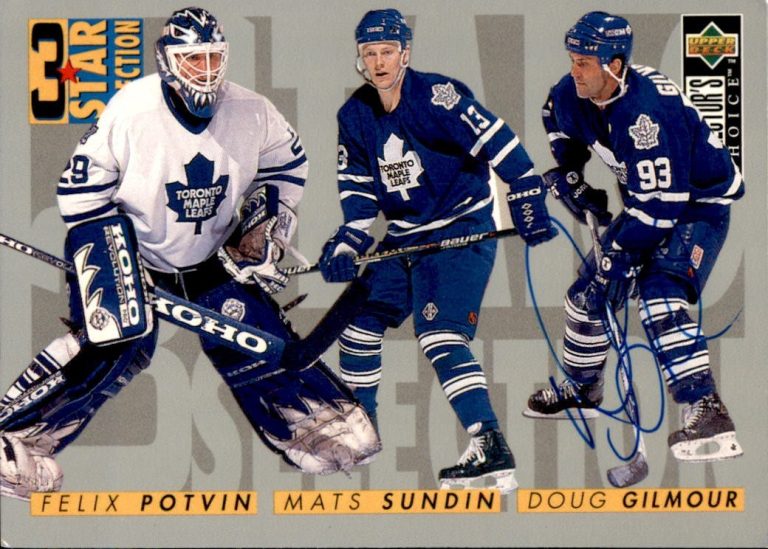 Doug Gilmour Signed 1996/97 UD Collectors Choice Card #332 Toronto Maple Leafs