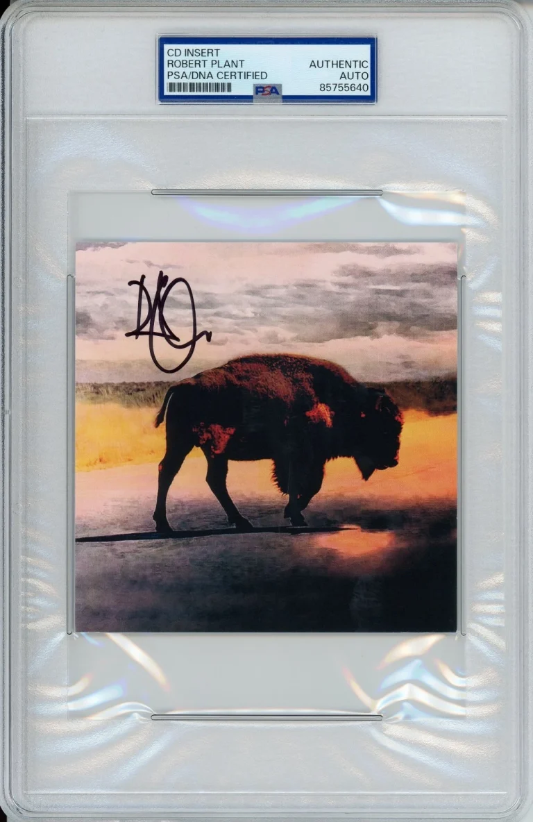 ROBERT PLANT LED ZEPPELIN SIGNED AMAZING AUTOGRAPH ALBUM CARD PSA DNA CERTIFIED