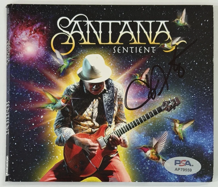 Carlos Santana SIGNED Sentient CD Cover & CD PSA DNA COA Authentic Autograph