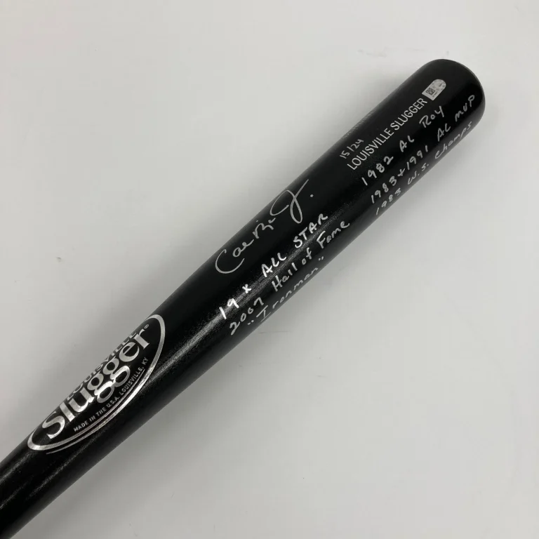 Cal Ripken Jr. Signed Heavily Inscribed STATS Baseball Bat MLB & Fanatics Holo