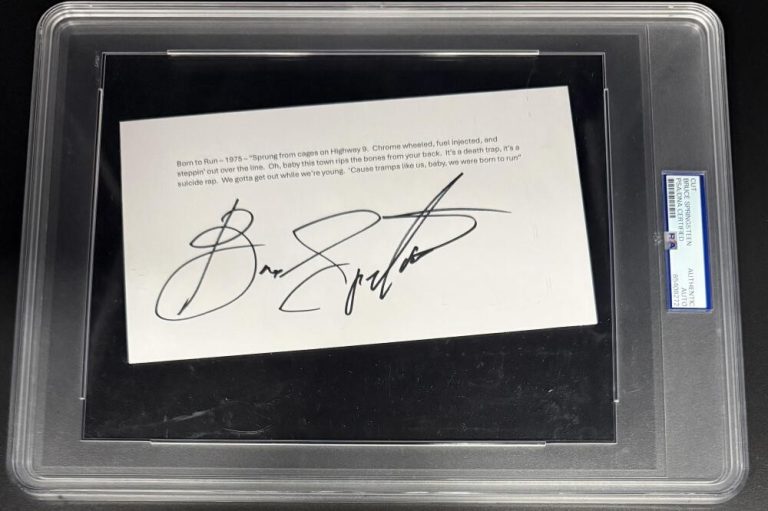 Bruce Springsteen Very Rare Signed Autograph PSA/DNA Encapsulated 7x9 ...
