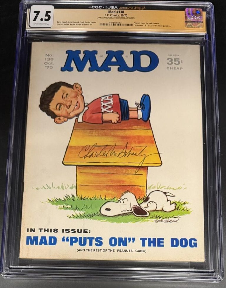 Charles Schulz Signed Autograph CGC JSA Encapsulated Magazine Original Rare COA