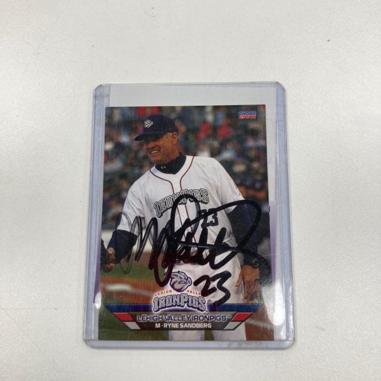 Ryne Sandberg Signed 2011 Iron Pigs Baseball Card Auto JSA COA