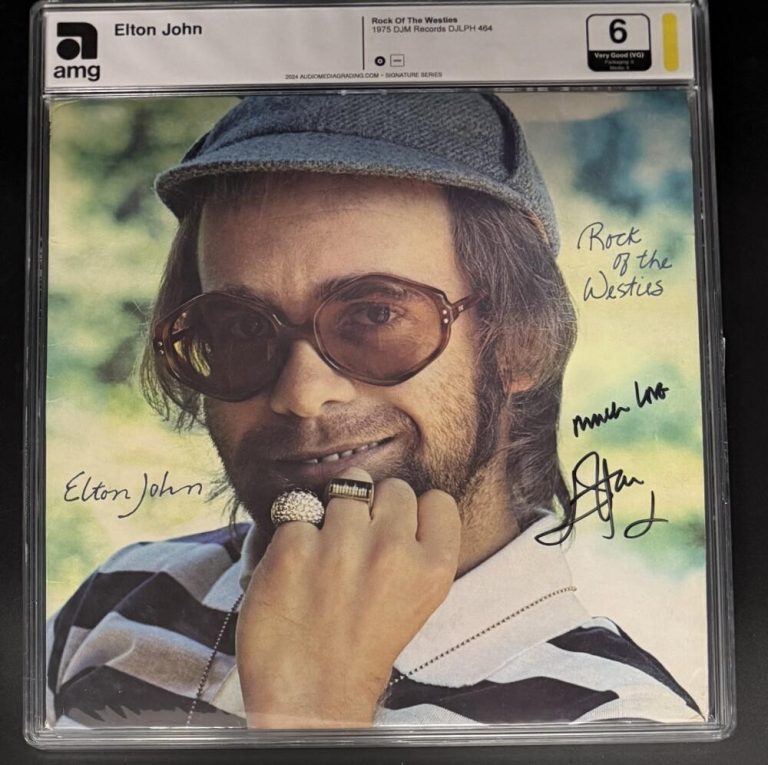 Elton John Signed Autograph Rock Westies Vinyl Record Album LP AMG JSA COA