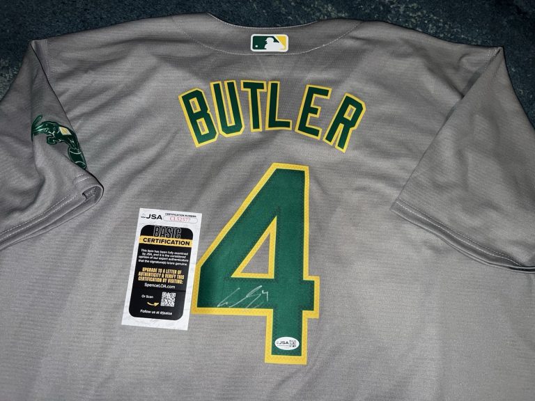 Lawrence Butler Signed Athletics Jersey Superstar Slugger Las Vegas JSA Auth #2