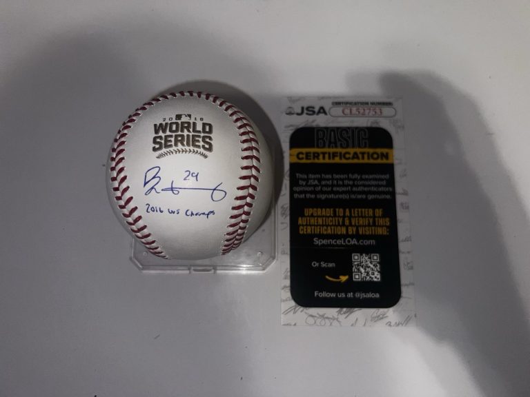 Rob Zastryzny Signed Official 2016 World Series Baseball Chicago Cubs JSA Auth 2