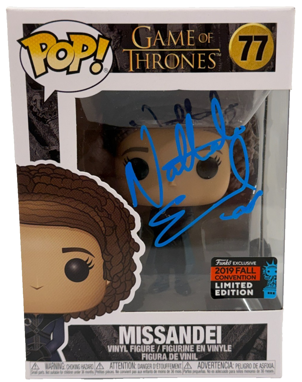 Nathalie Emmanuel Signed Missandei Funko Game of Thrones Autograph 