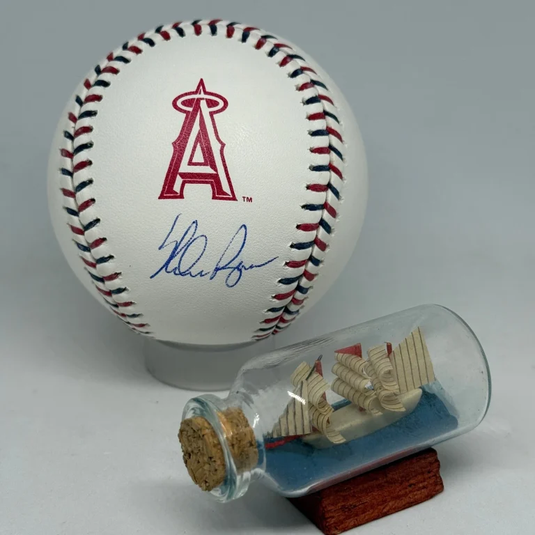 Nolan Ryan signed Rawlings Angels Team Stitch Logo Baseball NR Holo Auto A4254