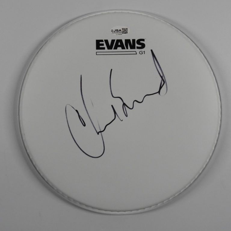 Chad Smith Red Hot Chili Peppers JSA Autograph Signed Drum Head 10