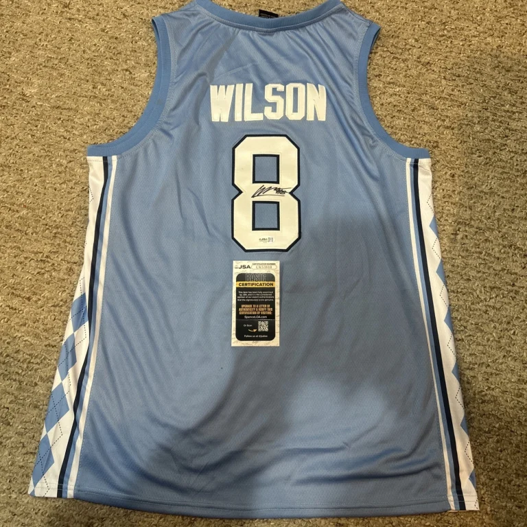 NORTH CAROLINA TAR HEELS- CALEB WILSON SIGNED AUTOGRAPH JERSEY JSA COA UNC