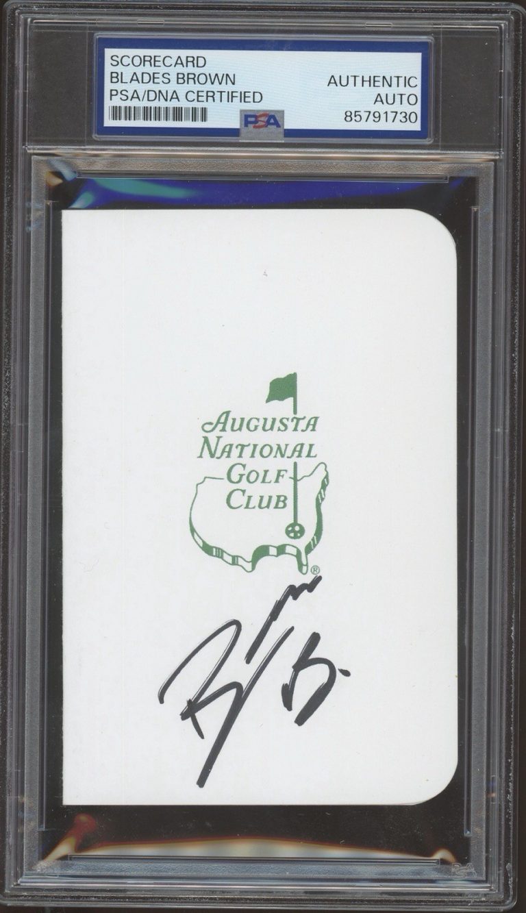 Blades Brown Signed Masters Augusta National Golf Club Scorecard PSA AUTO PGA