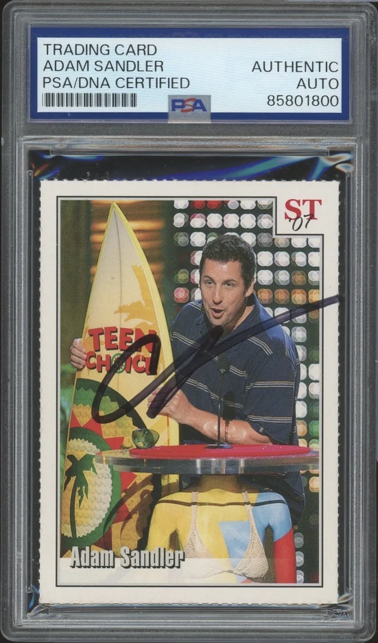 2007 Spotlight Tribute #27 Adam Sandler Signed 4-Star Trivia Rookie Psa/Dna Auto
