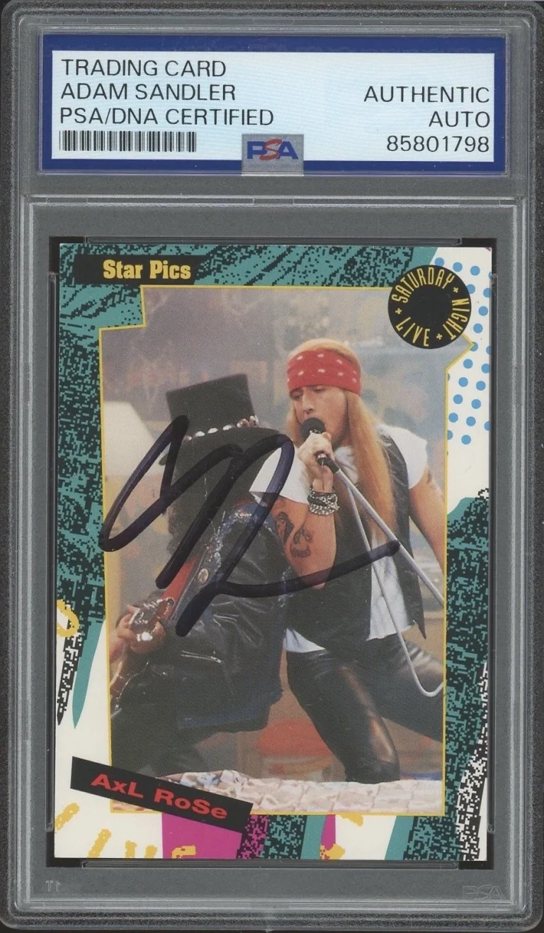 1992 Star Pics SNL #97 Adam Sandler Signed Axl Rose Rookie Card Psa/Dna Auto RC