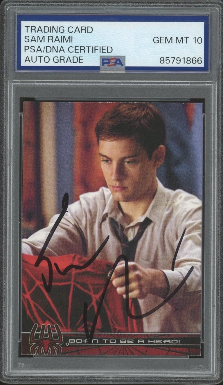 2002 Topps Spider-Man #38 Sam Raimi Signed Born To Be A Hero! RC Psa Auto 10