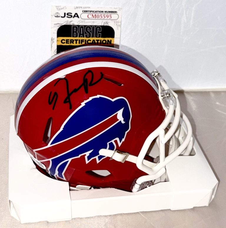 Frank Reich signed Buffalo Bills Throwback mini helmet autographed JSA
