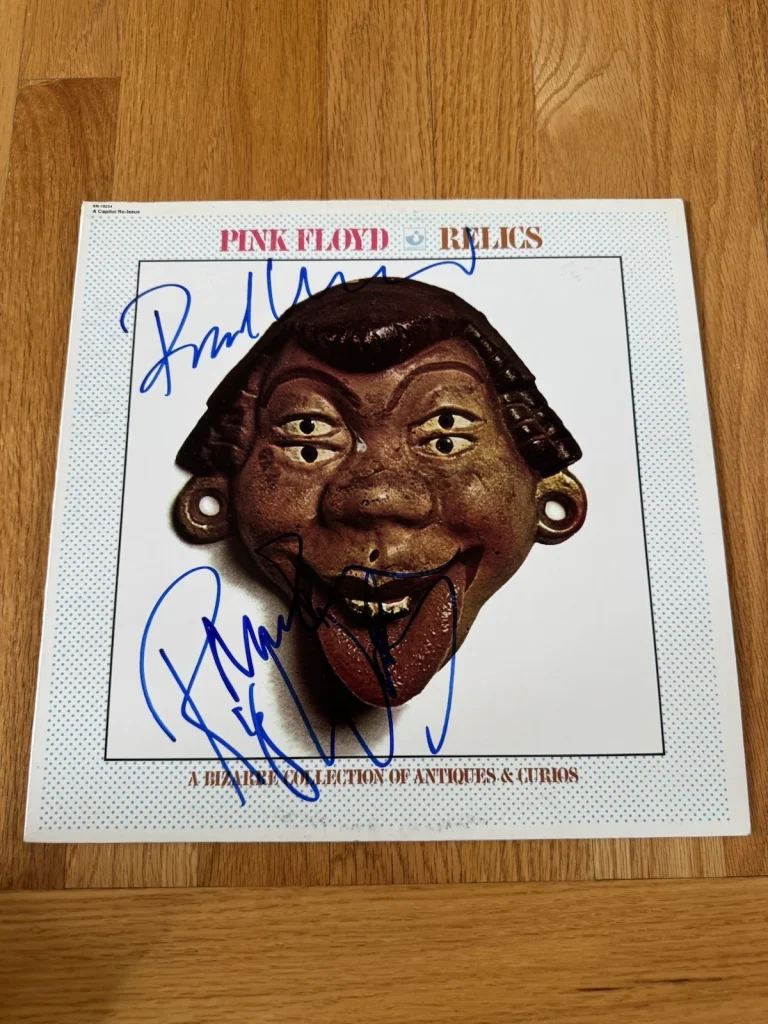 Richard Wright Roger Waters Nick Mason Signed Relics Album Pink Floyd Authentic