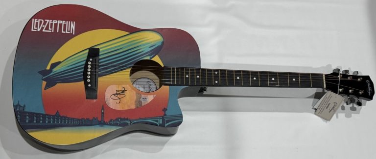 ROBERT PLANT SIGNED CUSTOM LED ZEPPELIN ACOUSTIC GUITAR PSA COA