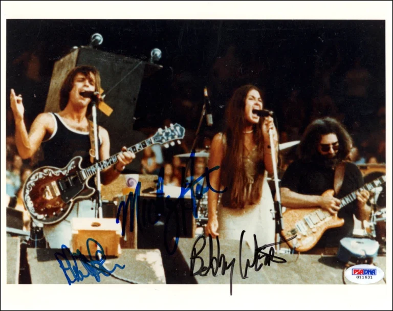 Bob Weir Phil Lesh & Mickey Hart Signed Autograph 8x10 Photo Grateful Dead PSA