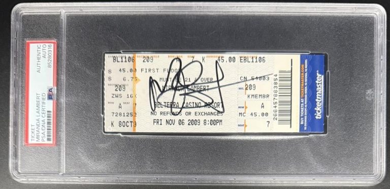 Miranda Lambert Signed Autograph Original 2009 Encapsulated Ticket PSA/DNA COA