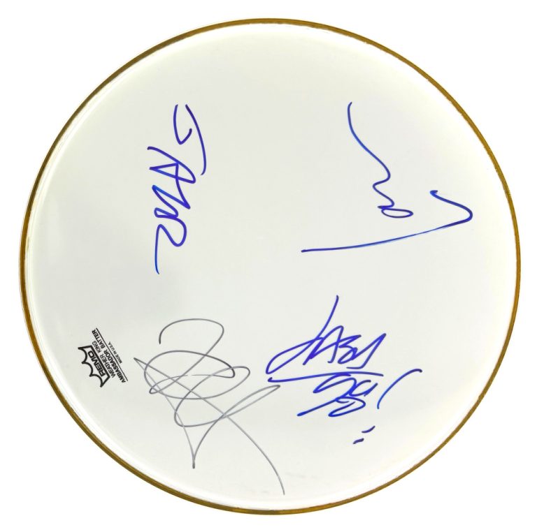 Metallica Band Signed Autograph Drumhead James Hetfield Jason Newsted +2 JSA COA