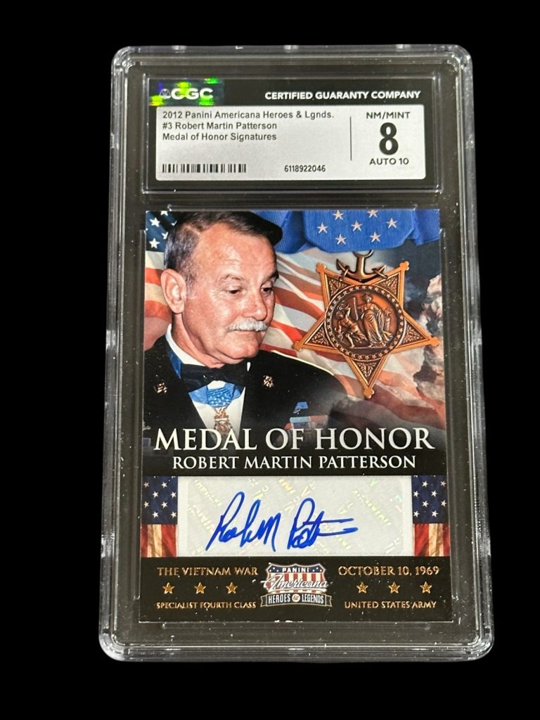 Robert M. Patterson Medal Of Honor Panini Heroes Legends Signed Autograph CGC 8