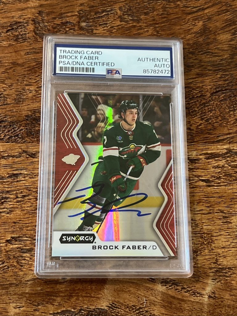 Brock Faber IP Signed Upper Deck Synergy Card Psa Dna Coa Slab Wild Autographed
