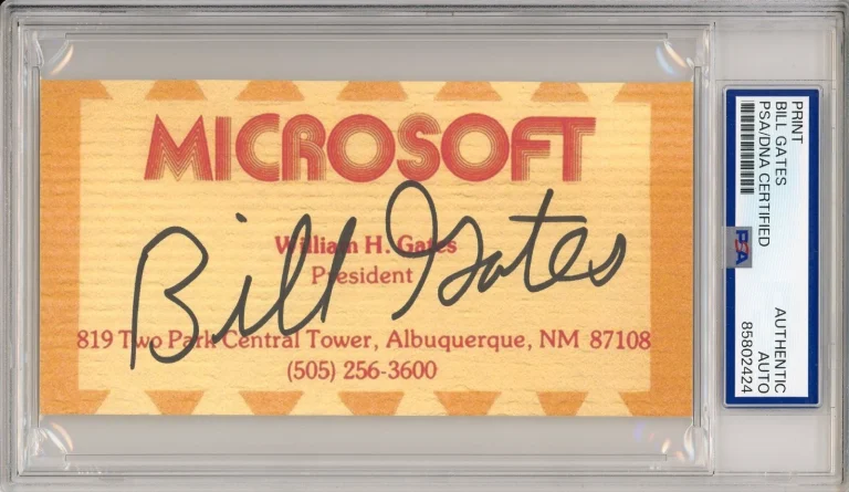 Bill Gates SIGNED Microsoft Business Card Cut PSA DNA COA Certified AUTOGRAPH