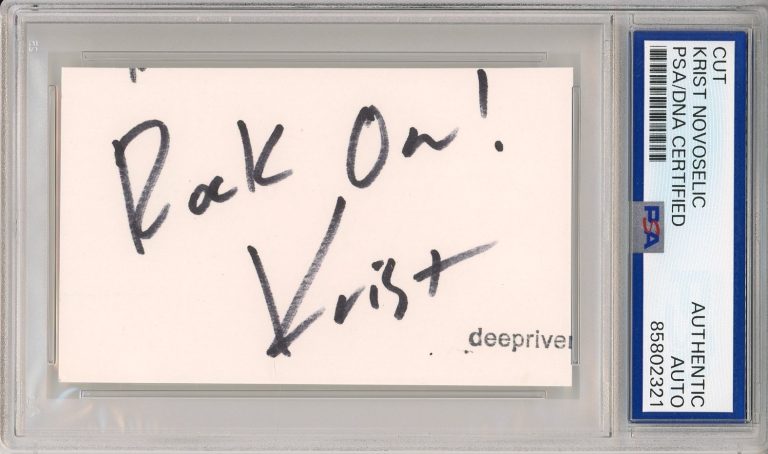 KRIST NOVOSELIC NIRVANA BAND ROCK ON! SIGNED CUT SIGNATURE AUTOGRAPH PSA DNA COA