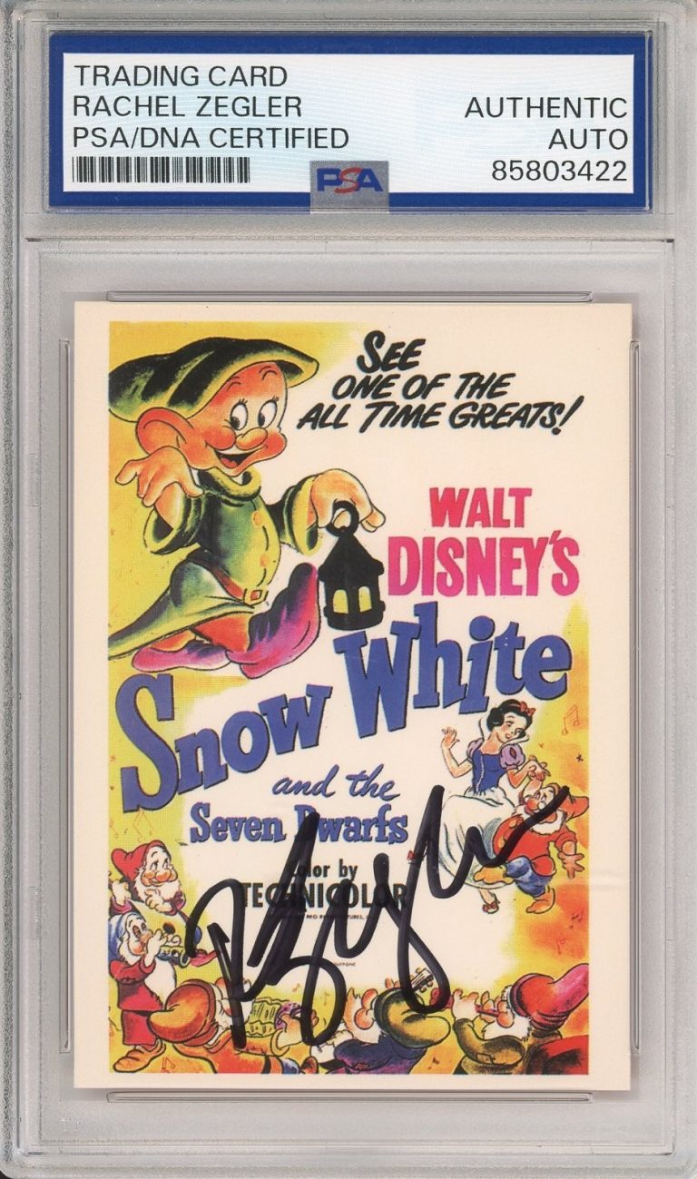 1994 SKYBOX DISNEY SNOW WHITE VINTAGE MOVIE POSTER SIGNED RACHEL ZEGLER PSA DNA