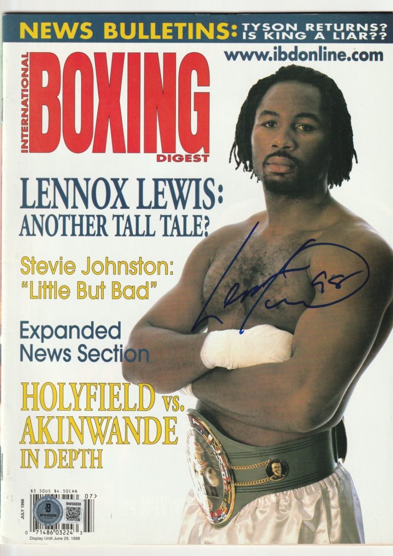 LENNOX LEWIS Signed July 1998 BOXING DIGEST Magazine Beckett (BAS)