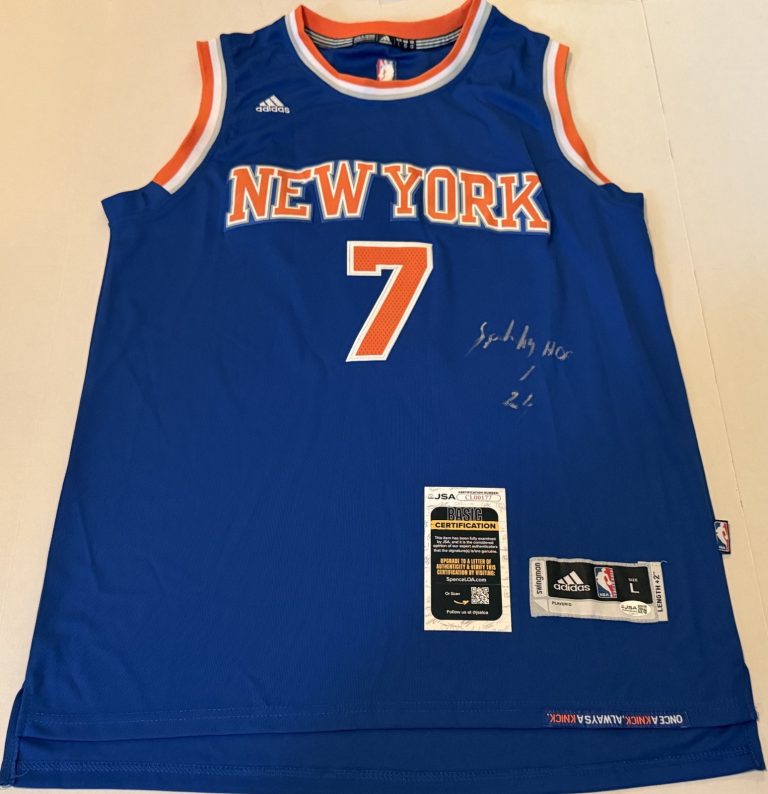 Spike Lee signed New York Knicks #7 Anthony jersey autographed JSA