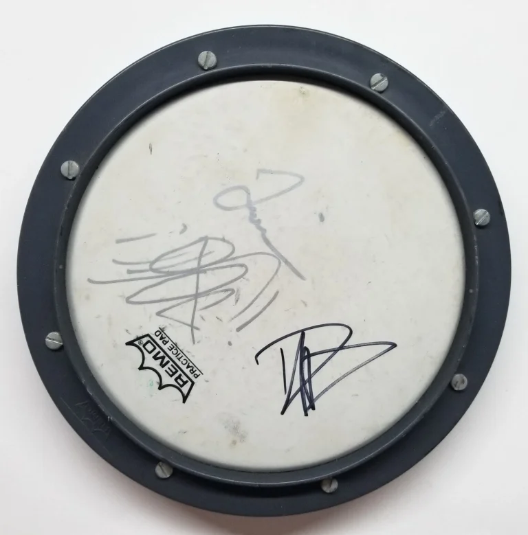 Dave Grohl, Taylor Hawkins, Jose Pasillas SIGNED Drumhead JSA LOA Incubus Foo