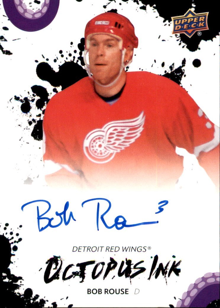 Bob Rouse 2025/26 Upper Deck Detroit Red Wings Centennial Octopus Ink Auto Card