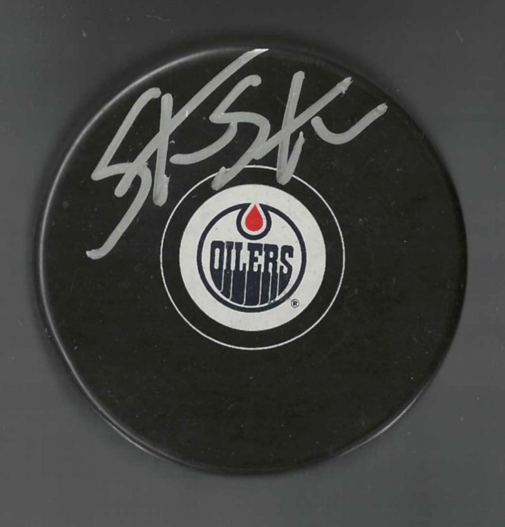 Steve Staios Signed Edmonton Oilers Puck
