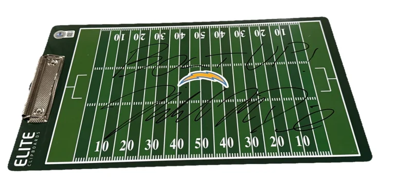 MIKE MCDANIEL signed (LOS ANGELES CHARGERS Coaches clipboard BECKETT BAS BW54027