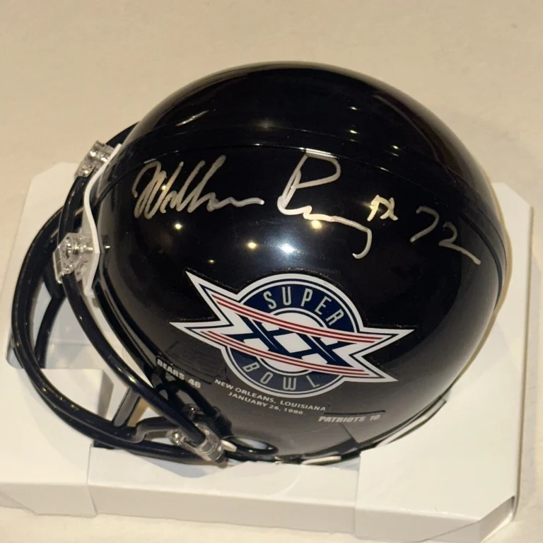 WILLIAM PERRY (Bears) Signed SUPER BOWL XX Mini-helmet w/ Schwartz COA