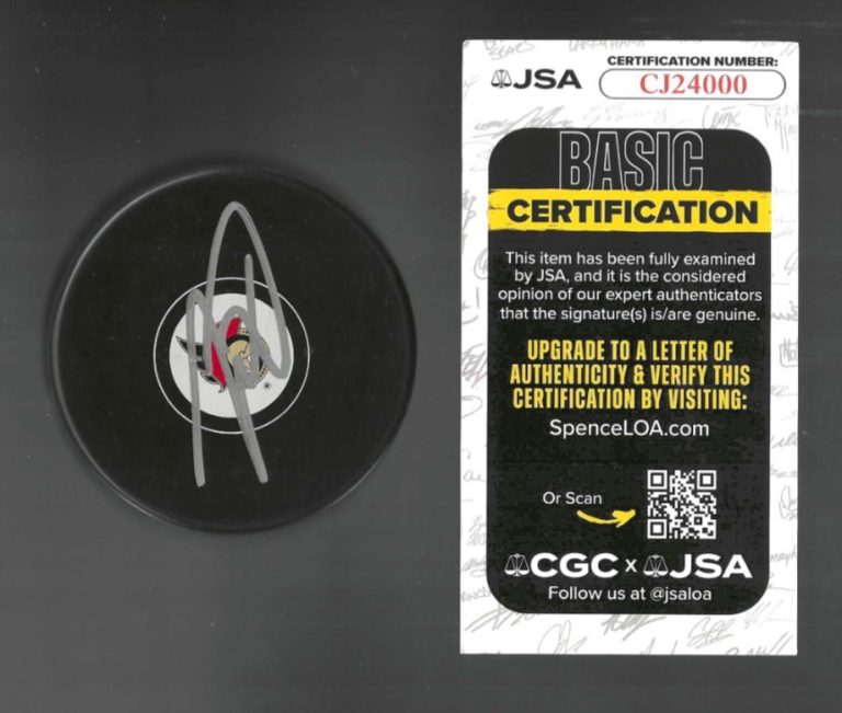 Jorian Donovan Signed Ottawa Senators Puck JSA COA
