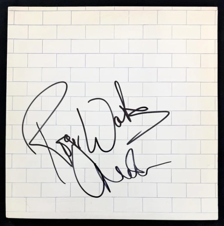 Roger Waters & Nick Mason Signed Autograph Pink Floyd The Wall Album Record JSA