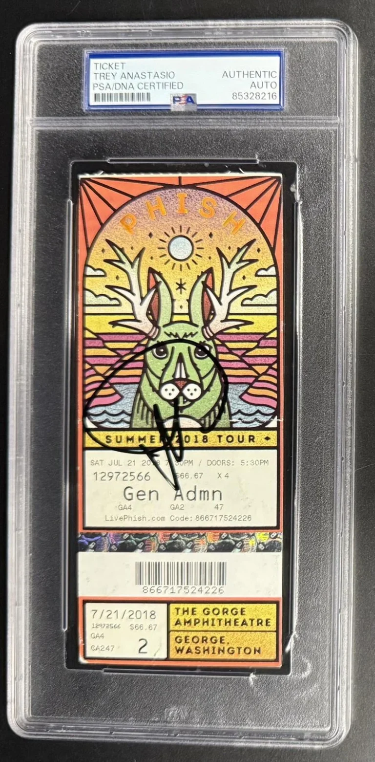 Trey Anastasio Phish Signed Autograph Summer 2018 Gorge PTMB Ticket PSA/DNA COA