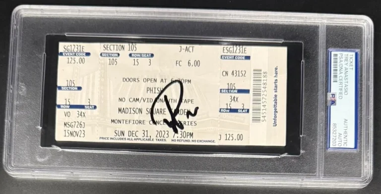 Trey Anastasio Phish Signed Autograph New Years 2023 Ticket PSA/DNA GameHendge