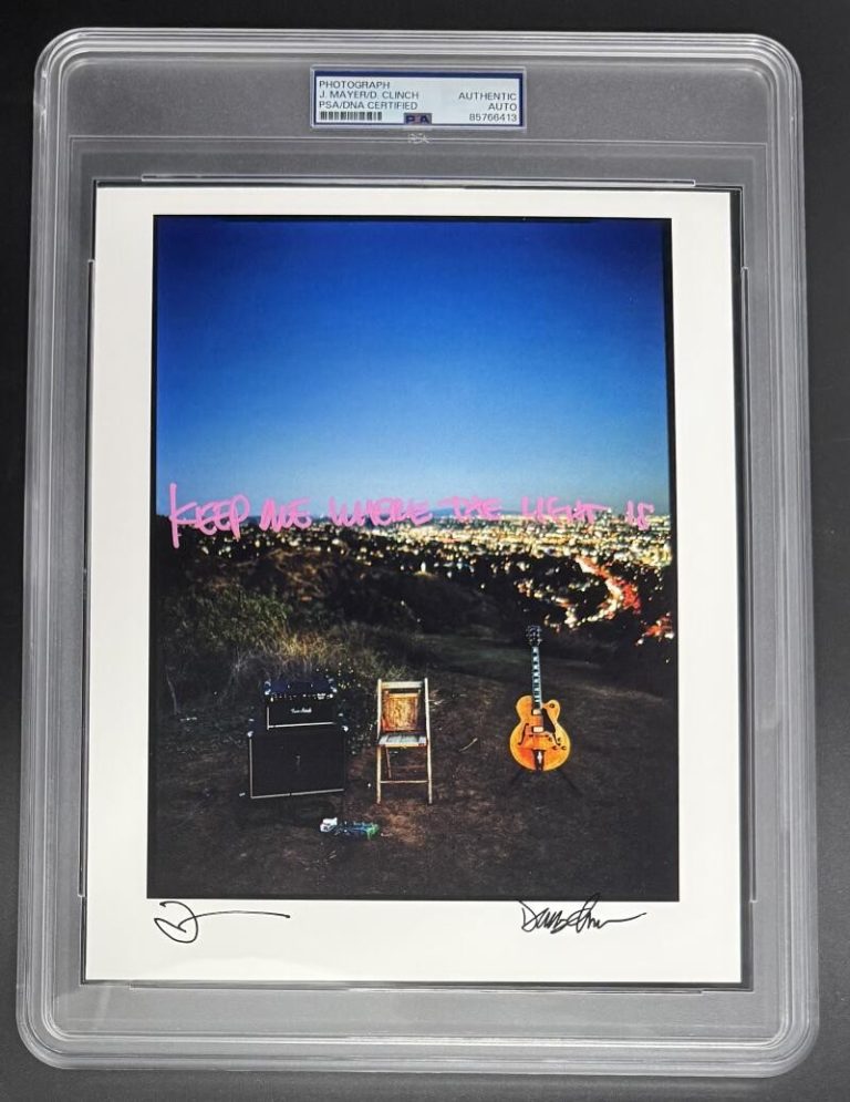 John Mayer Clinch Signed Autograph Keep Me Where Light Is PSA/DNA Photo Print B