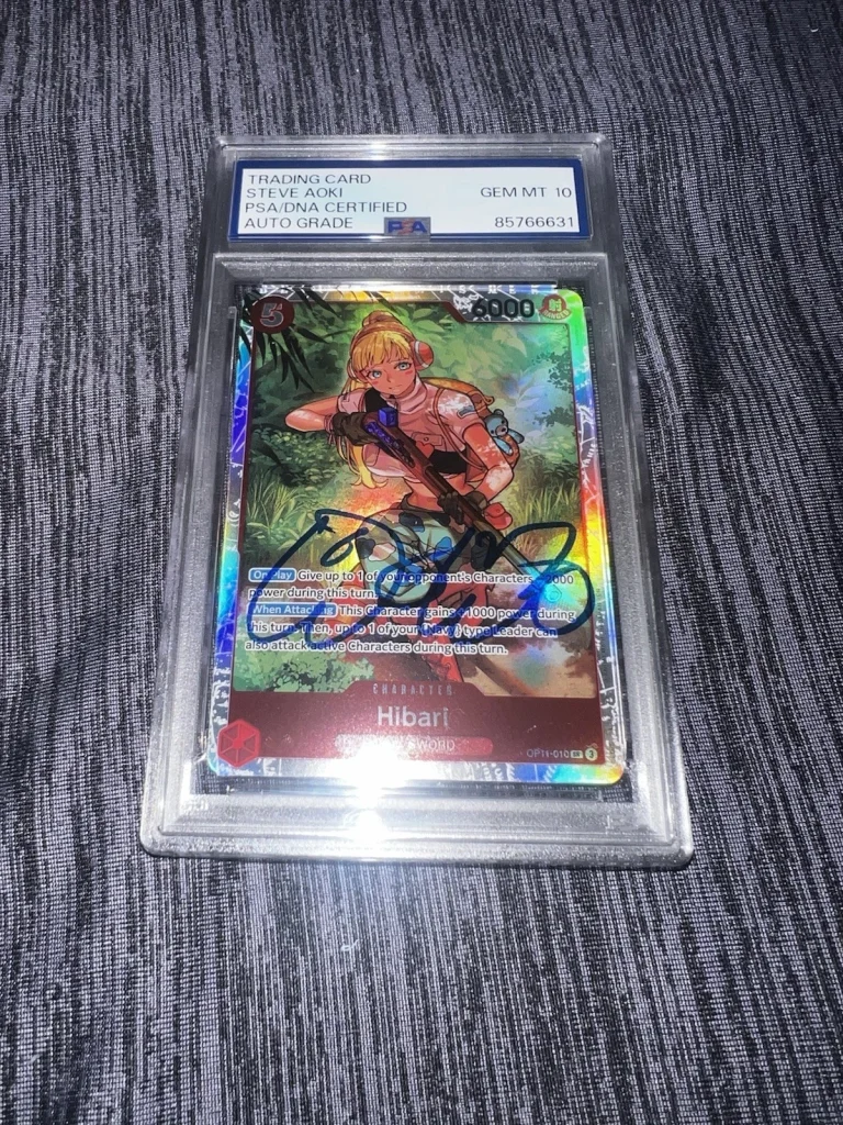 Steve Aoki Signed Official One Piece Trading Card Hibari PSA/DNA Auto 10