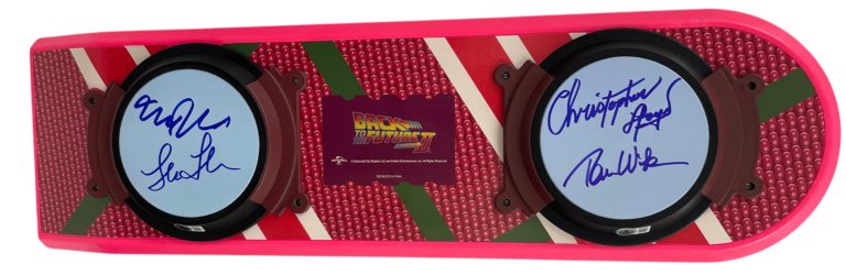 Back to the Future Cast Signed Hoverboard Michael J Fox Lloyd +2 Beckett Witness