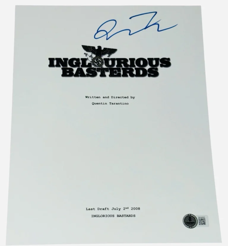Quentin Tarantino Signed Autograph Inglorious Bastards Script Screenplay Beckett