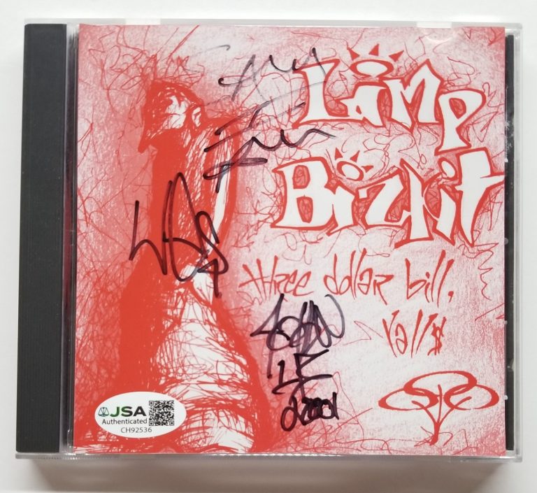 Limp Bizkit SIGNED Three Dollar Bill Y'all$ CD JSA COA Wes Borland, Sam, John