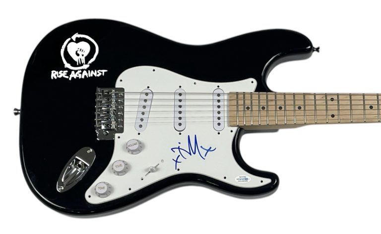 RISE AGAINST Tim McIlrath Signed Autograph Electric Guitar Band Singer ACOA COA
