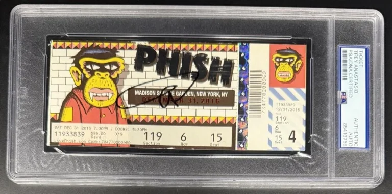 Trey Anastasio Phish Signed Autograph PTBM New Years Eve 2016 Ticket PSA/DNA COA