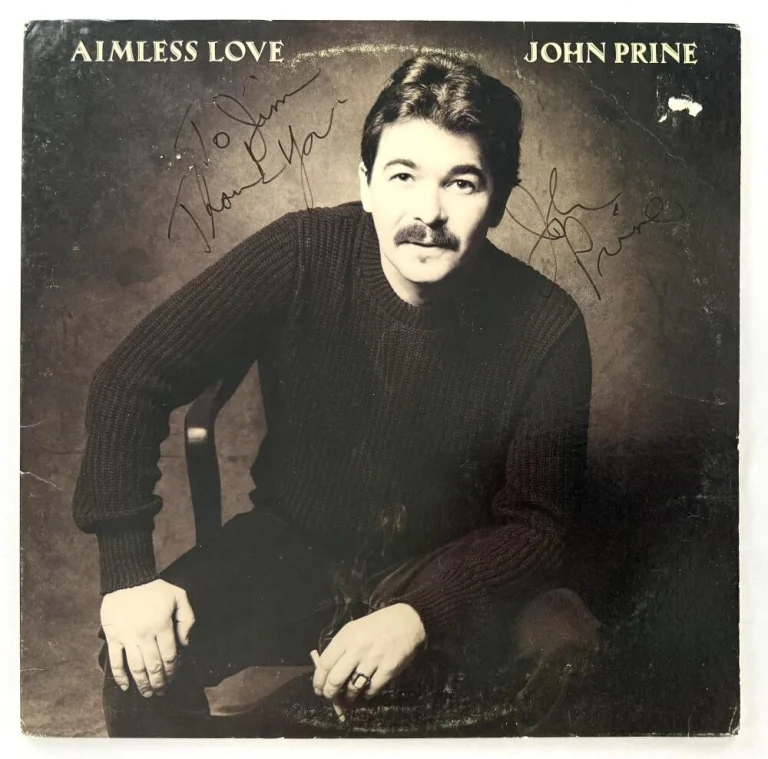 John Prine Signed Autograph Aimless Love Album Vinyl Record LP w/ JSA COA
