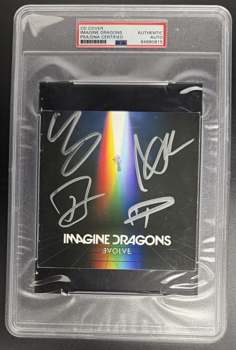 Imagine Dragons Signed Autograph PSA/DNA Slabbed Evolve CD Cover COA Reynolds 4x