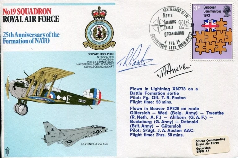 T. R. Paxton J. A. Austen RAF Pilot No. 29 Squadron WWII War Signed Autograph